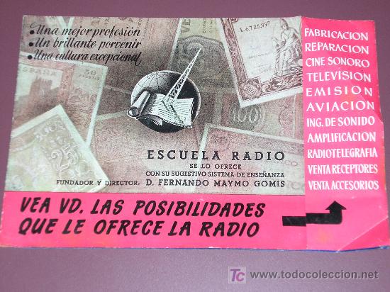 Travel Brochures: ESCUELA DE RADIO  MAYMO     *FERNANDO MAYMO GOMIS*   A&Ntilde;O 1948