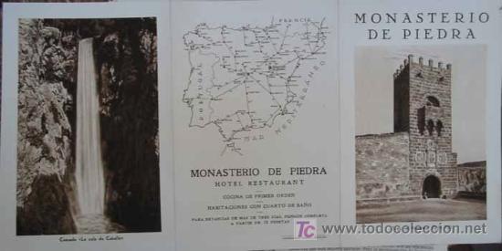 Folletos de turismo: FOLLETO TUR&Iacute;STICO : MONASTERIO DE PIEDRA. Aprox 1930.
