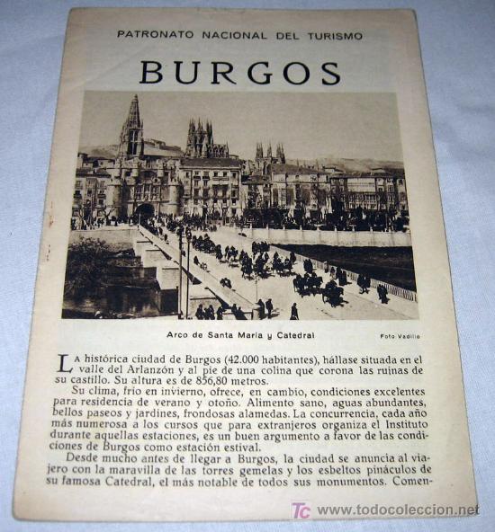 Folletos de turismo: ANTIGUO FOLLETO TURISTICO DE BURGOS - PATRONATO NACIONAL DE TURISMO - FOTO VADILLO - HUECOGRABADO MU