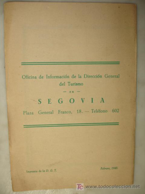 Brochures de tourisme: SEGOVIA,MONUMENTOS,1948,4 HOJAS,17X12