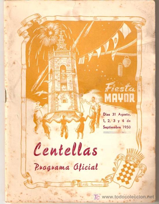 Travel Brochures: CENTELLAS-Programa Oficial-FIESTA MAYOR de 1950-ViB