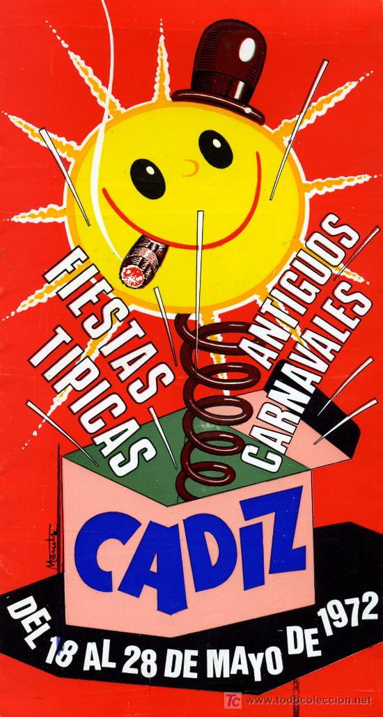 Folletos de turismo: FIESTAS TIPICAS. ANTIGUOS CARNAVALES. CADIZ 1972 (RF-004,2)
