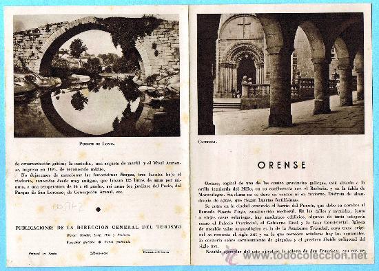 Folletos de turismo: ORENSE. D&Iacute;PTICO DE INFORMACI&Oacute;N TUR&Iacute;STICA. FOURNIER VITORIA, SIN FECHA.