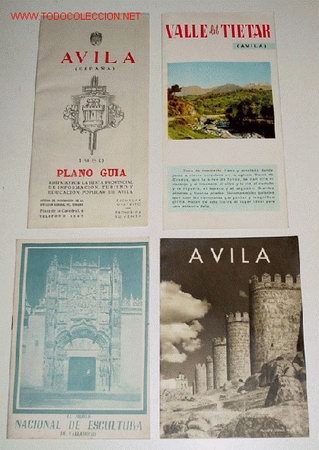 Travel Brochures: ANTIGUOS 4 FOLLETOS DE TURISMO - AVILA PLANO GUIA DE 1960 - VALLE DEL TIETAR - AVILA 1961 -  MUSEO N