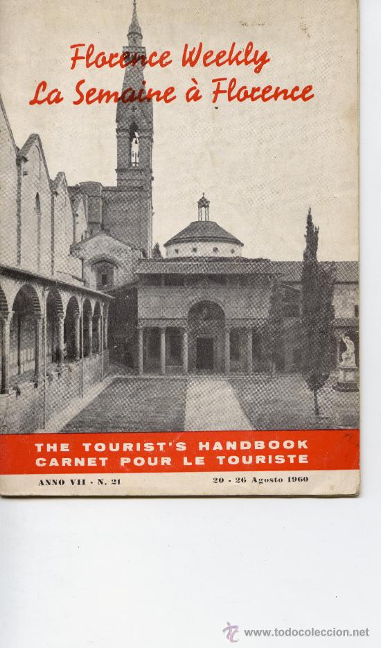 Travel Brochures: FLORENCE - AGOSTO 1960 - ESCRITO EN INGLES