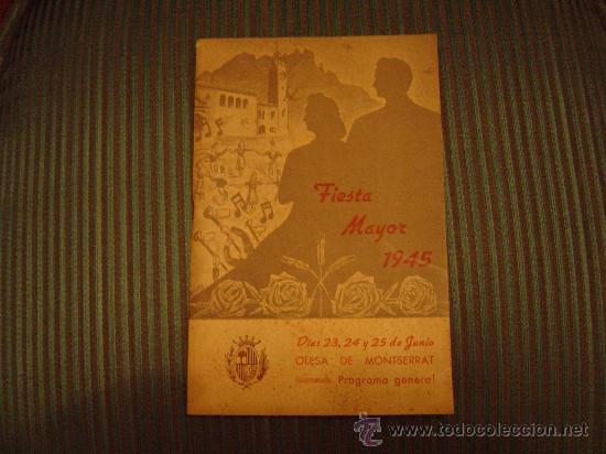 Folhetos de turismo: Programa Fiesta Mayor Olesa de Montserrat 1945