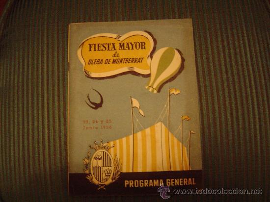 Travel Brochures: Programa Fiesta Mayor Olesa de Montserrat 1956