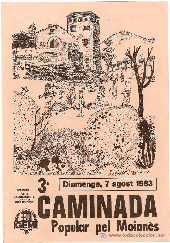 Brochures de tourisme: MOYA-3&ordf; CAMINADA Popular pel MOIANES-1983-2 hojas - Vell i Bell