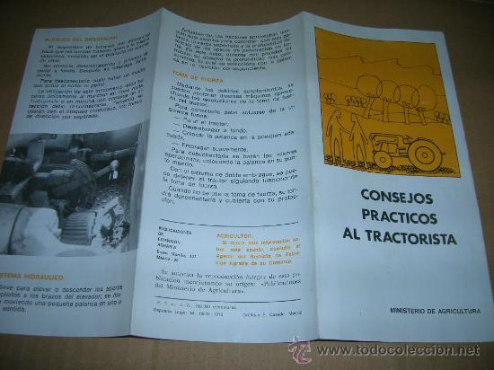 Folletos de turismo: Folleto informativo del Ministerio de Agricultura. Consejos pr&aacute;cticos al tractorista, a&ntilde;o 1973.