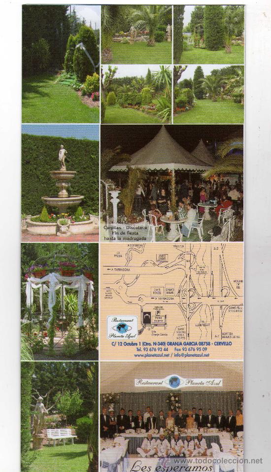 Travel Brochures: FOLLETO TR&Iacute;PTICO DEL RESTAURANTE PLANETA AZUL EN CERVELL&Oacute; (BARCELONA)
