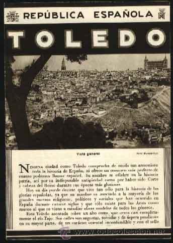 Foglietti di turismo: FOLLETO TUR&Iacute;STICO : TOLEDO. PATRONATO NACIONAL DE TURISMO. Aprox 1930