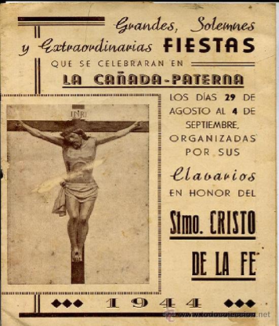 Travel Brochures: PROGRAMA FIESTAS LA CA&Ntilde;ADA 1944, PATERNA, , (VALENCIA