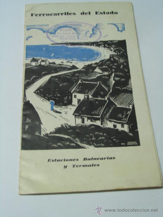 Folletos de turismo: folleto balnearios temales/ ferrocarriles Francia 1926 fotografias sello World Travel Granada