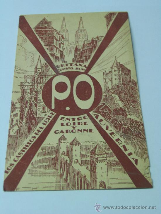 Travel Brochures: folleto turistico Francia 1929 Breta&ntilde;a Loira con dibujos en sepia.