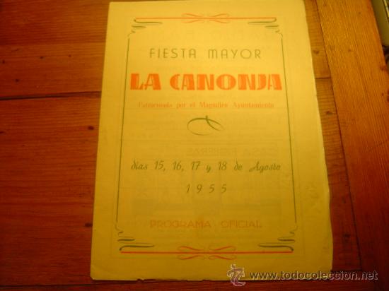 Tourismusbrosch&uuml;ren: Programa Fiesta Mayor LA CANONJA-Tarragona 1955