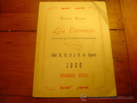 Travel Brochures: Programa Fiesta Mayor LA CANONJA-Tarragona 1956