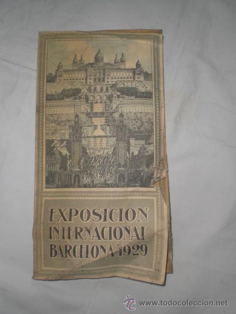 Tourismusbrosch&uuml;ren: ANTIGUO TR&Iacute;PTICO DE LA EXPOSICI&Oacute;N UNIVERSAL DE BARCELONA DE 1929.
