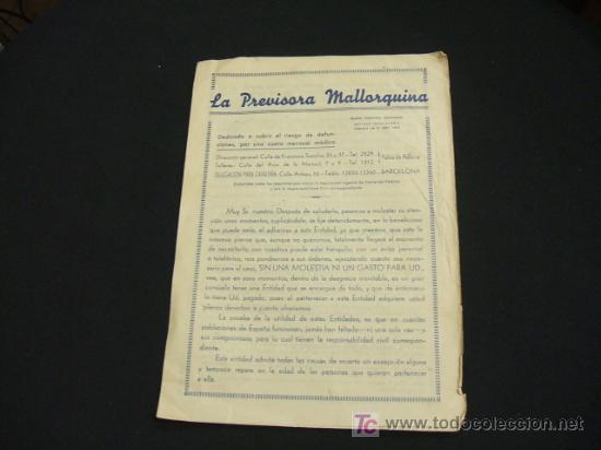 Brochures de tourisme: FOLLETO ANTIGUO LA PREVISORA MENORQUINA