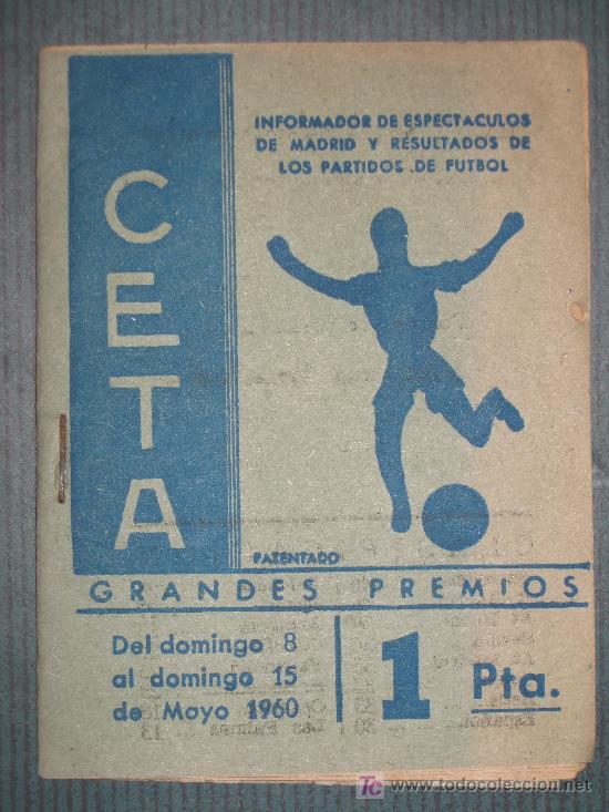 Travel Brochures: Folleto Informador de espect&aacute;culos de Madrid y resultados de f&uacute;tbol. a&ntilde;o 1960.