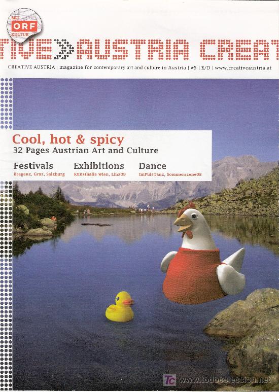 Travel Brochures: Austria Creative. Cool, hoy & spicy. 32 Pages Austrian Art and Culture. 07/08 - 2008