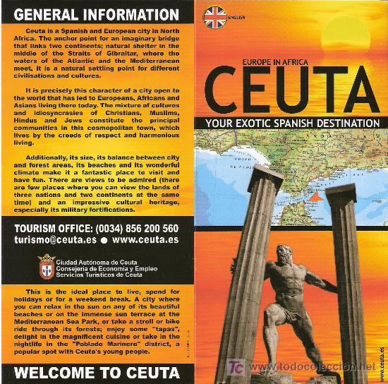 Brochures de tourisme: Europe in Africa. Ceuta. Your Exotic Spanish destinati&oacute;n. ( diptico)