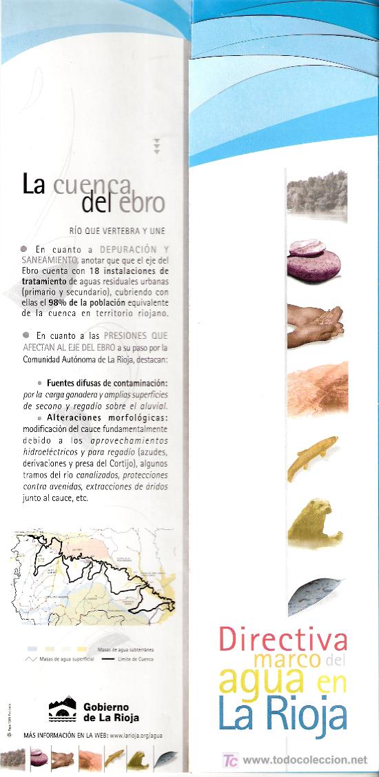 Folletos de turismo: Directiva marco del agua en La Rioja. Expo Zaragoza 2008. (desplegable ).