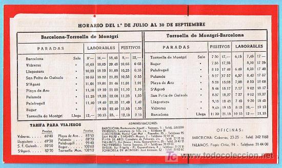 Tourismusbrosch&uuml;ren: BARCELONA - TORROELLA DE MONTGR&Iacute;. HORARIO DEL 1&ordm; DE JULIO AL 30 DE SEPTIEMBRE, SIN FECHA.