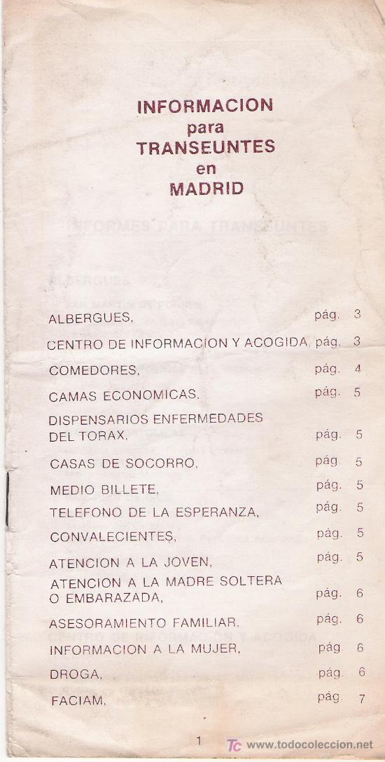 Travel Brochures: INFORMACION PARA TRANSEUNTES EN MADRID