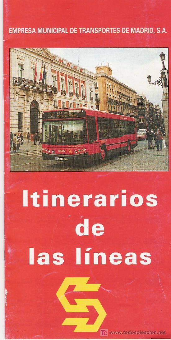 Folletos de turismo: ITINERARIOS DE LINEAS - E.M.T. - - Foto 1