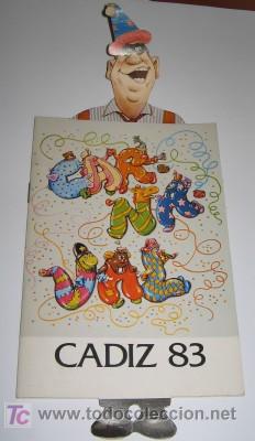 Folletos de turismo: PROGRAMA DE CARNAVAL DE C&Aacute;DIZ, DE 1983, CON PUBLICIDAD DE DOMECQ