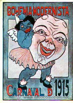 Brochures de tourisme: FOLLETO CARNAVAL DE 1915 BOHEMIA MODERNISTA