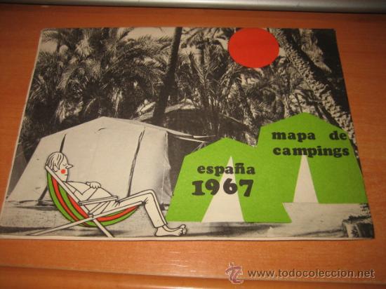Folletos de turismo: MAPA DE CAMPINGS  ESPA&Ntilde;A 1967 - Foto 1