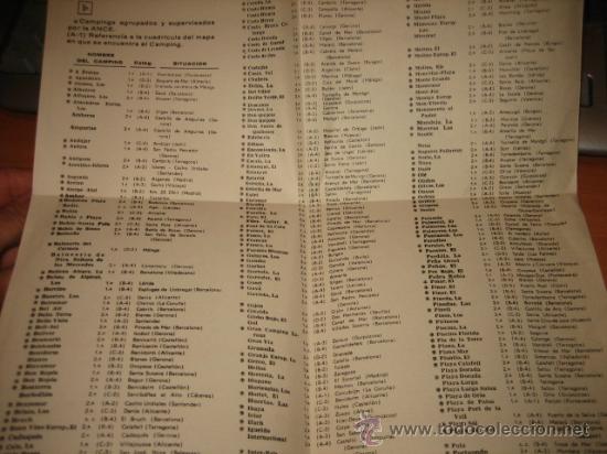 Folletos de turismo: MAPA DE CAMPINGS  ESPA&Ntilde;A 1967 - Foto 5