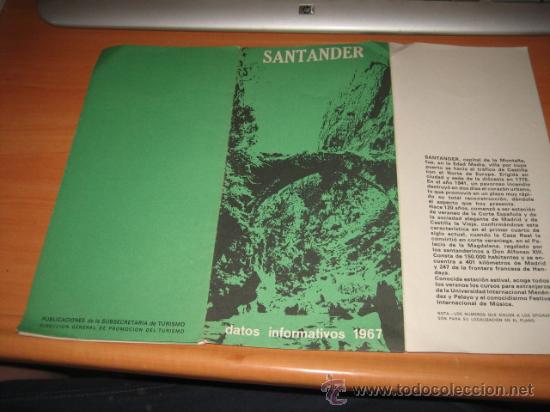 Folletos de turismo: SANTANDER  DATOS INFORMATIVOS 1967 - Foto 1