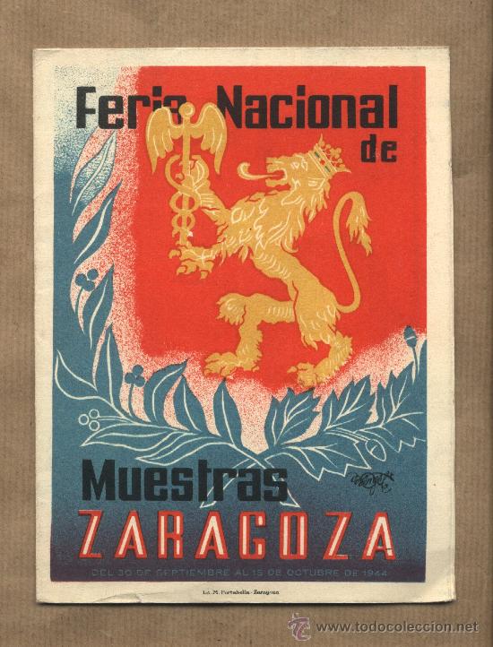 Travel Brochures: IV Feria Nacional de Muestras de Zaragoza.1944.Folleto de mano.