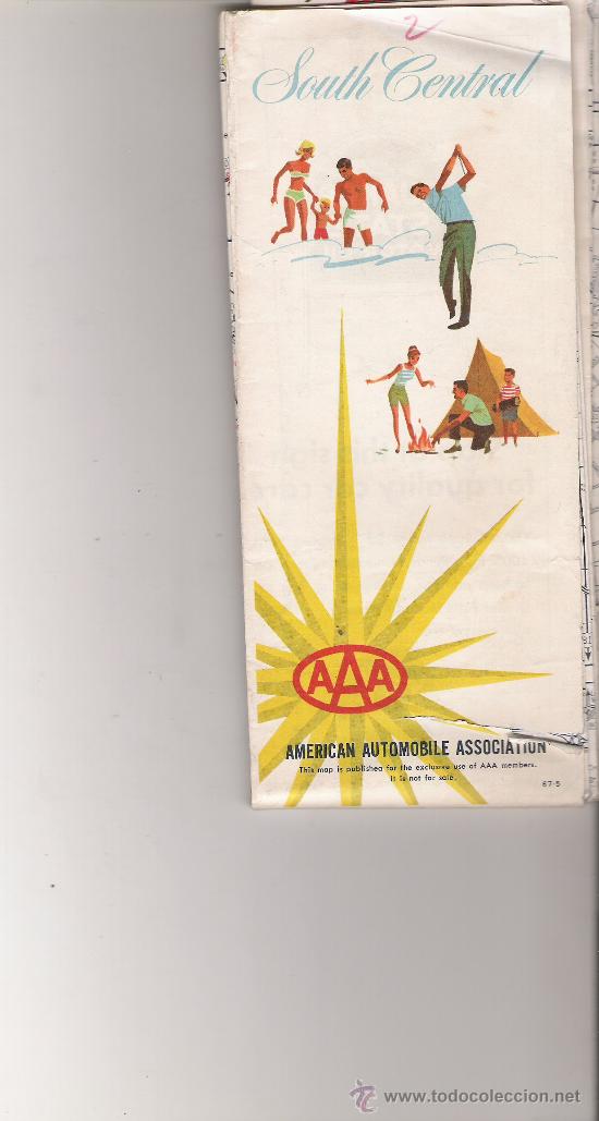 Folhetos de turismo: SOUTH CENTRAL STATES - AMERICAN AUTOMOBILE ASSOCIATION - DESPLEGABLE
