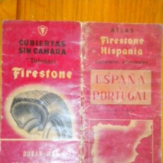 Folletos de turismo: ATLAS FIRESTONE HISPANIA PRINCIPALES CARRETERAS DE ESPAÑA Y PORTUGAL , PRIMERA EDICION 1957