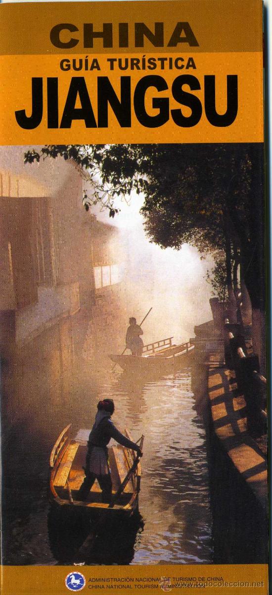 Tourismusbrosch&uuml;ren: MAPA TURISTICO DESPLEGABLE JIANGSU - CHINA - DECADA 2000