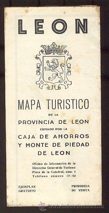 Travel Brochures: Le&oacute;n, mapa tur&iacute;stico de la provincia de Le&oacute;n 1960