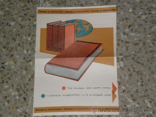 Tourismusbrosch&uuml;ren: FOLLETO DE 2 HOJAS DE LA OBRA EN 4 VOLUMENES TIEMPO Y EDUCACION . SOBRE EL A&Ntilde;O 1970 .