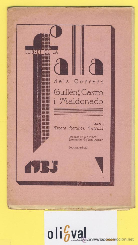 Tourismusbrosch&uuml;ren: VALENCIA FALLA GUILLEN DE CASTRO MALDONADO -PRIMER PREMI LORAT-PENAT 1935