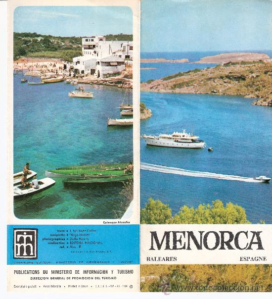 Folletos de turismo: Menorca. Baleares. Triptico. En frances. - Foto 1