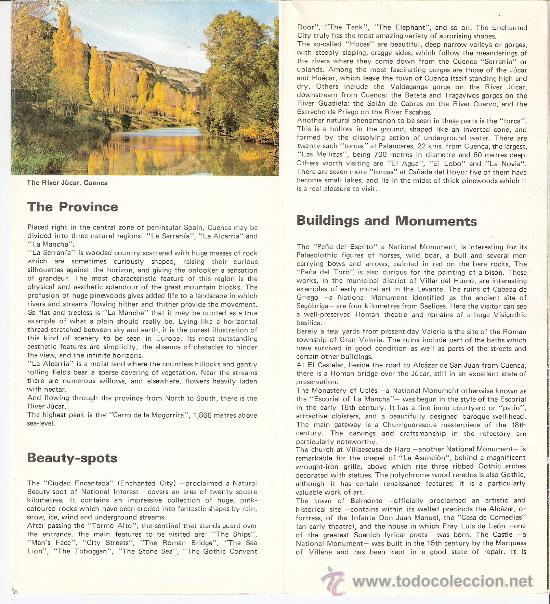 Folletos de turismo: Cuenca. Pol&iacute;ptico desplegable. Con plano. En Ingles. - Foto 2