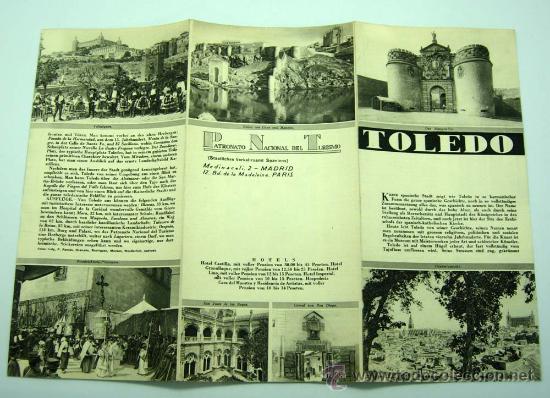 Tourismusbrosch&uuml;ren: Toledo folleto Patronato Nacional Turismo a&ntilde;os 40 en alem&aacute;n