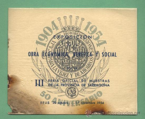 Tourismusbrosch&uuml;ren: Exposici&oacute;n obra econ&oacute;mica ben&eacute;fica y social III Feria oficial muestras provincia Tarragona.Reus 1954
