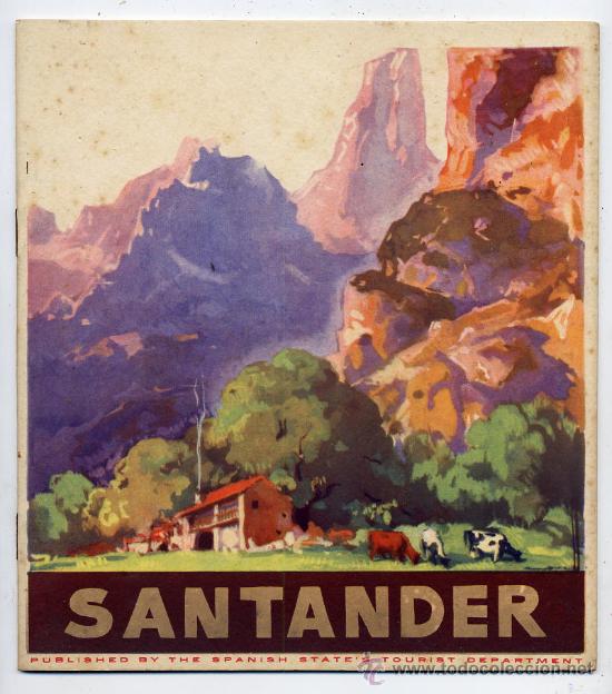 Tourismusbrosch&uuml;ren: SANTANDER A&Ntilde;OS 60 FOLLETO TURISMO 10 PAGINAS ILUSTRADAS EN INGLES