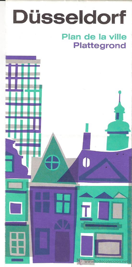Tourismusbrosch&uuml;ren: D&uuml;sseldorf.Plano de la ciudad. Deplegable (20'7x9'7 / 41'5x 58 cmtrs). Frances y Aleman.1969
