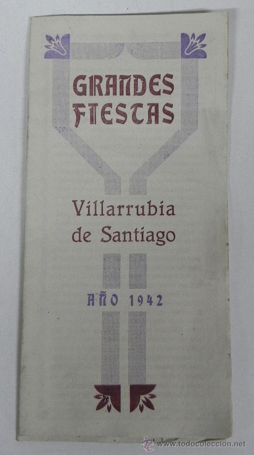 Tourismusbrosch&uuml;ren: PROGRAMA DE LAS FIESTAS DE VILLARRUBIA DE SANTIAGO, TOLEDO, A&Ntilde;O 1942, FIESTAS DE HONOR DE SU EXCELSA