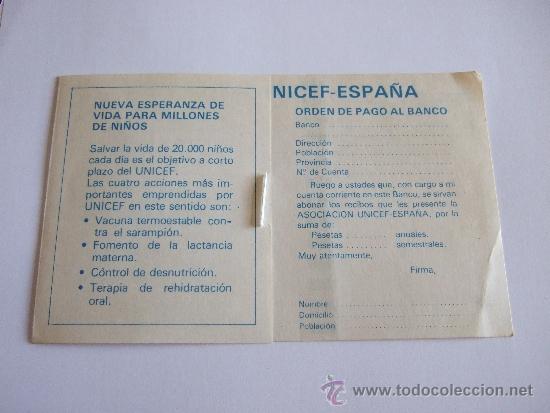 Brochures de tourisme: FOLLETO UNICEF ESPA&Ntilde;A - PARA SOLICITAR INGRESO COMO SOCIO COLABORADOR Y ENVIO FRANQUEO PAGADO