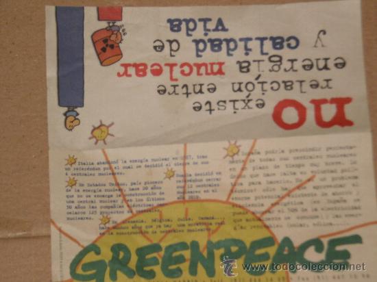 Tourismusbrosch&uuml;ren: FOLLETO INFORMATIVO A DOBLE CARA GREENPEACE A&Ntilde;OS 80 .